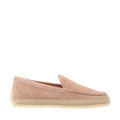 Tod's Pink Suede Slipper With Rope