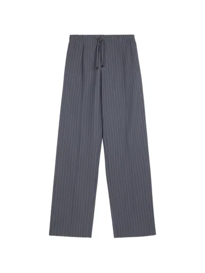 Tod's Pinstripe-pattern Drawstring Trousers In Gray