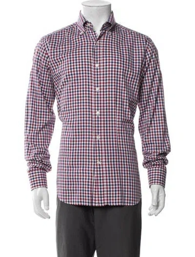 Pre-owned Tod's Plaid Print Long Sleeve Shirt In Multi