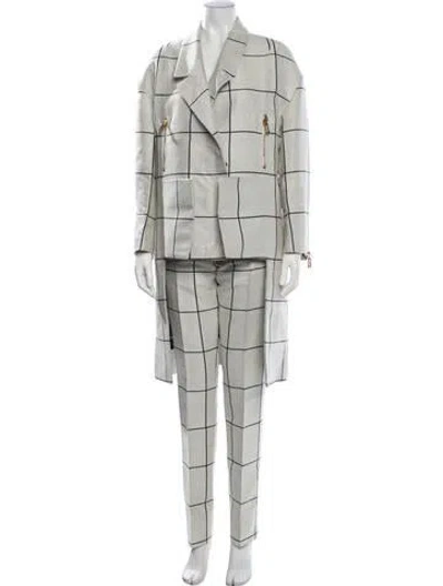 Pre-owned Tod's Plaid Print Pant Set In Neutrals