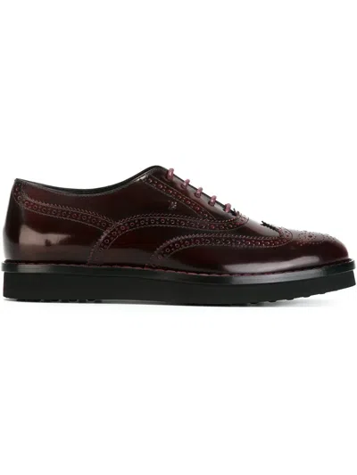 Tod's Platform Brogue Shoes In Animal Print