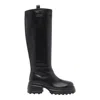 Tod's Platform Leather Boots In Black