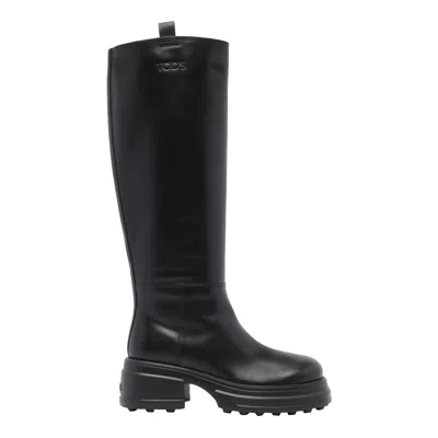 TOD'S PLATFORM LEATHER BOOTS