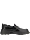 Tod's Leather Loafers With Chunky Sole And Glossy Finish In Black
