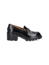 Tod's Leather Moccasin With Carrarmato Bottom In Black