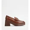 Tod's Platform Loafers In Leather