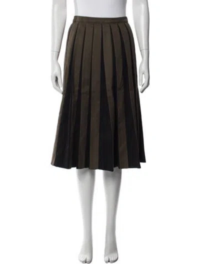 Pre-owned Tod's Pleated Accents Midi Length Skirt In Multi