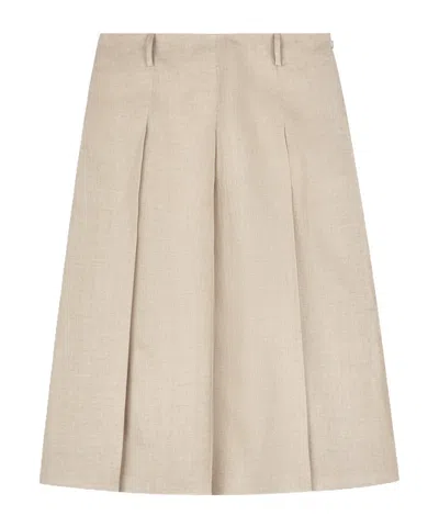 Tod's Pleated A-line Midi Skirt In Pink