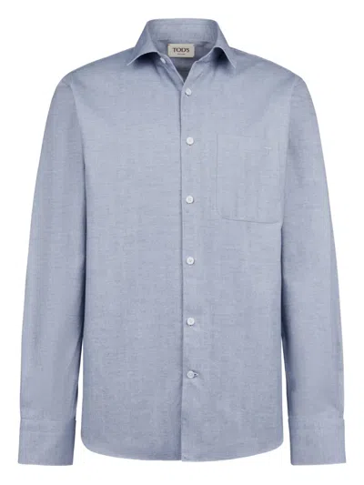 Tod's Camicia In Cotone In Blue