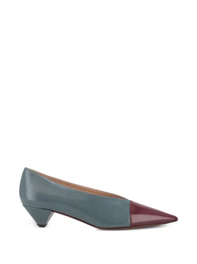 Tod's Pointed-toe Panelled Pumps In Blue
