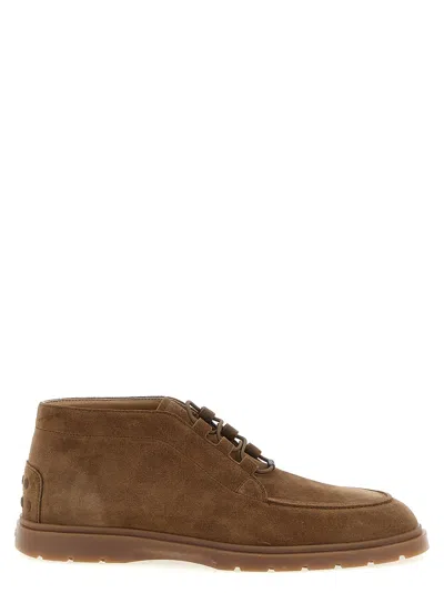 Tod's Polacchino Ankle Boots In Sand