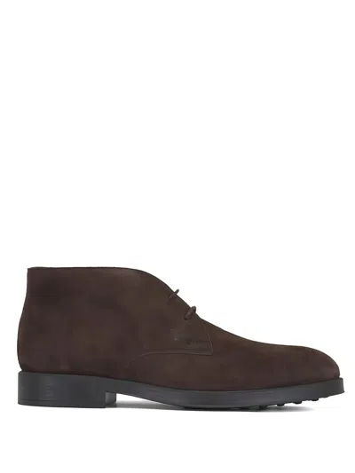 Tod's Polacchino In Pelle Scamosciata In Brown