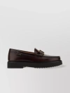 TOD'S POLISHED LEATHER LOAFERS WITH CHUNKY SOLE DETAIL