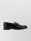 TOD'S POLISHED LEATHER LOAFERS WITH METAL CHAIN DETAIL