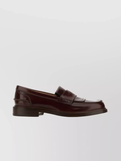 Tod's Polished Leather Penny Loafers In Multi