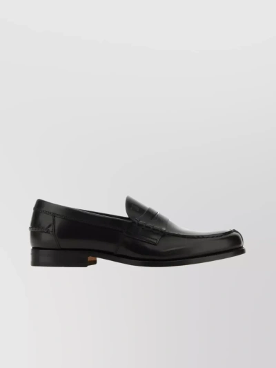 Tod's Polished Leather Penny Loafers With Round Toe In Black