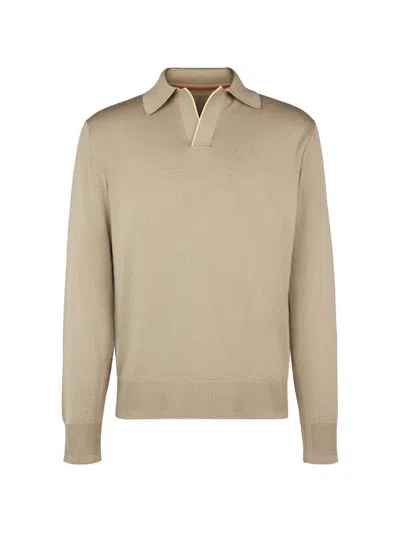 Tod's Polo Shirt In Merino Wool In Neutral