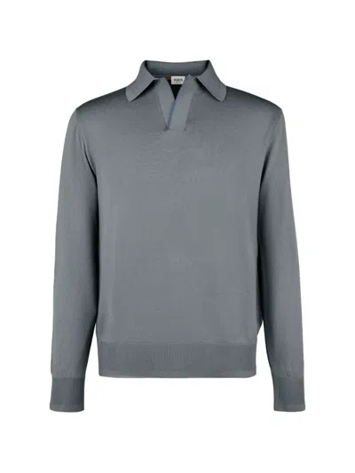 Tod's Polo Shirt In Merino Wool In Gray