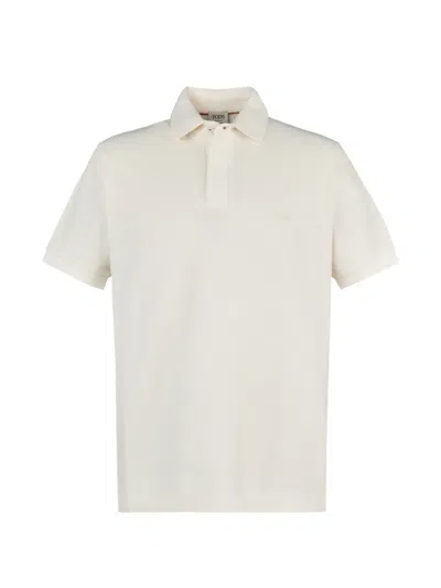 Tod's Polo Shirt In Piquet In White