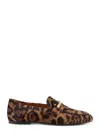 Tod's Brown Loafers With Logo Plaque On The Front And All-over Leopard Motif In Suede Woman In Brown