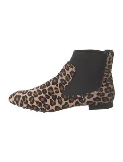 Pre-owned Tod's Ponyhair Animal Print Chelsea Boots In Neutrals