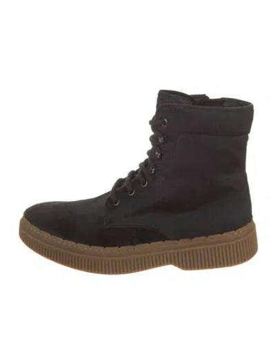 Pre-owned Tod's Ponyhair Lace-up Boots In Black