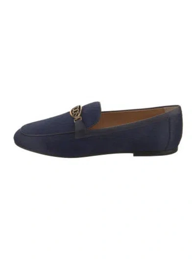 Pre-owned Tod's Ponyhair Loafers In Blue