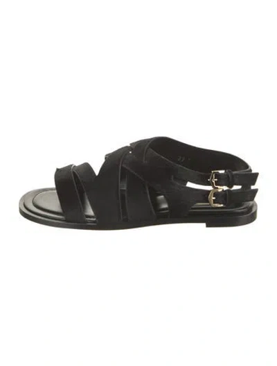 Pre-owned Tod's Ponyhair Slides In Black