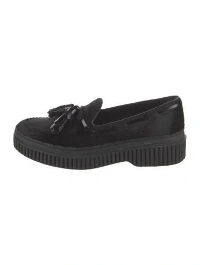 Pre-owned Tod's Ponyhair Tassel Accents Loafers In Black