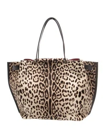 Pre-owned Tod's Ponyhair Tote In Neutral