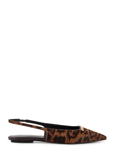 Tod's Embellished Leopard-print Calf Hair Slingback Flats In Animal Print