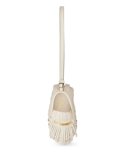 Tod's Portachiavi A Forma Di Mocassino Bianco Tods In Neutral