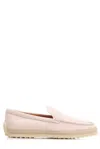 Tod's Powder Pink Raffia Loafer In Rose
