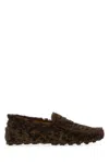 Tod's Textured Calfskin Leather Moccasins With Leopard Print In Multi