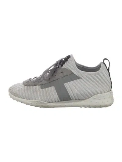 Pre-owned Tod's Printed Glitter Accents Athletic Sneakers In Gray