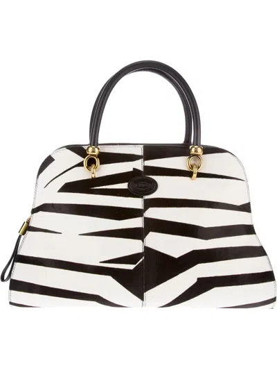 Tod's Printed Tote Bag In Black