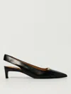 Tod's Leather Kitten Heel Slingback Pumps With Metal Detail In Blue