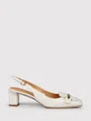 Tod's Square Toe Leather Pumps With Metal Bar