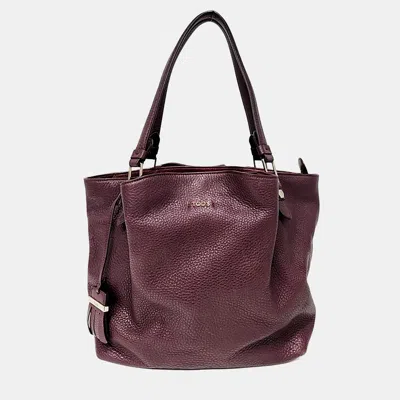 Pre-owned Tod's Purple Leather Tote Bag