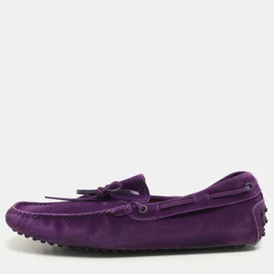 Pre-owned Tod's Purple Suede Loafers Size 42.5