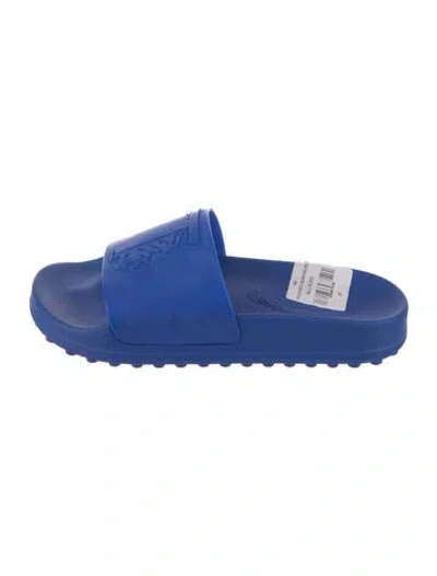 Pre-owned Tod's Pvc Slides In Blue