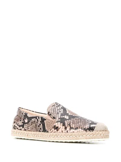 Tod's Python-effect Espadrilles In Neutral