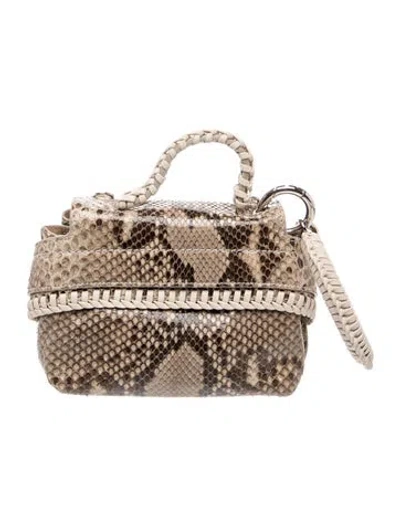 Pre-owned Tod's Python Top Handle Bag In Neutral