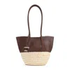 Tod's Raffia And Leather Shopper Bag With Spacious Interior In Multi