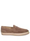 Tod's Raffia And Leather Walnut Loafer In Brown