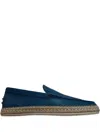 Tod's Raffia-platform Leather Loafers In Blue
