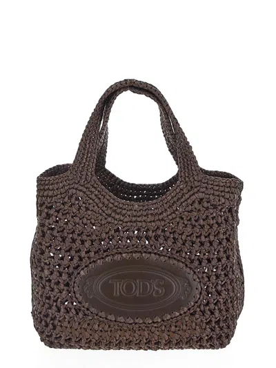 Tod's Rafia Bag In Brown