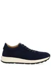Tod's Low Top Sneakers With Rubber Sole And Suede Finish In Blue