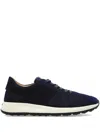 Tod's Red Dot Sneakers In Pashmy Suede In Blue