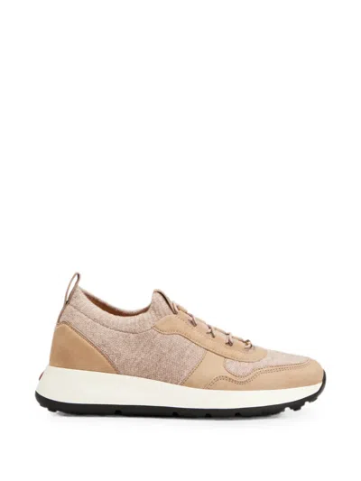 Tod's Red Dot Socks Sneakers In Knit And Suede In Neutral